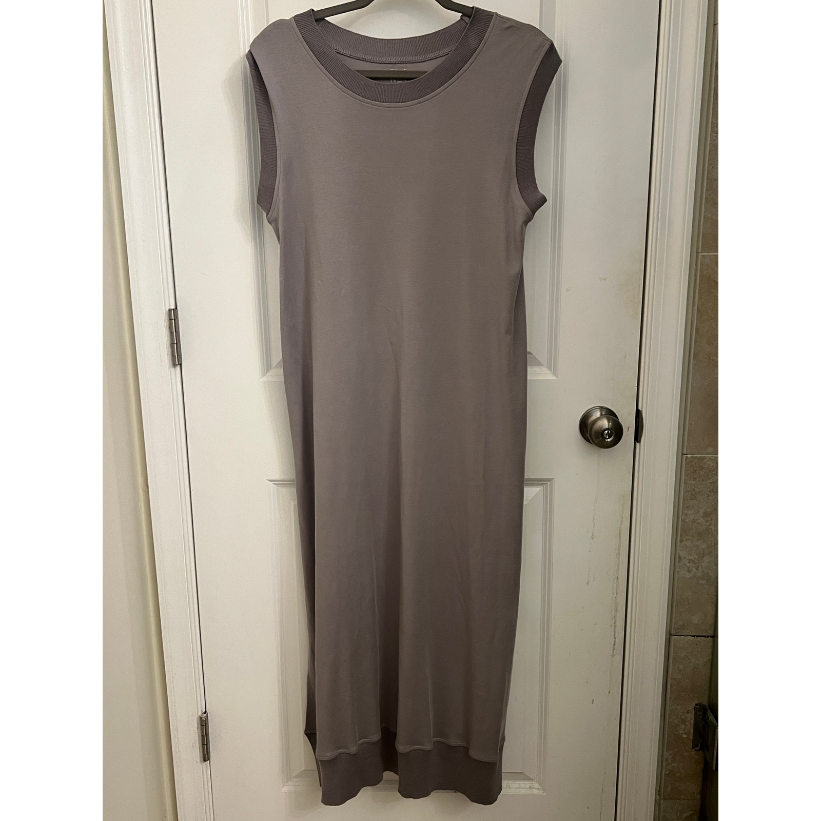 Planet By Lauren G Pima Cotton Maxi Sleeveless Dress Gray Sz 1 Quiet Luxury Boho